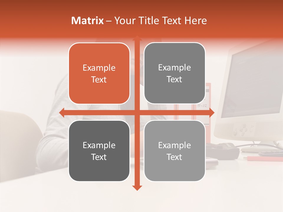 Businesswoman Using Computer PowerPoint Template