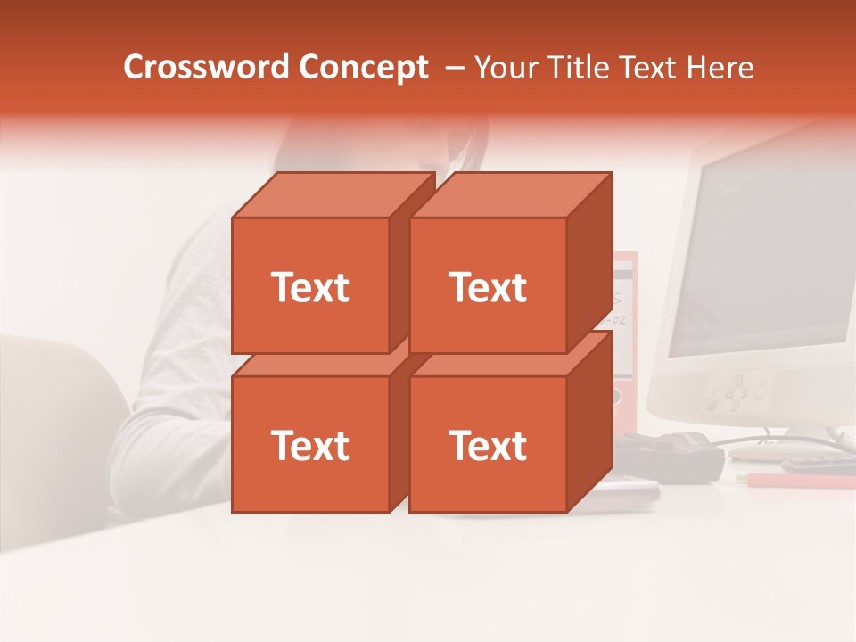 Businesswoman Using Computer PowerPoint Template