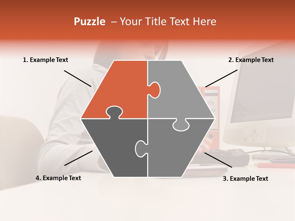 Businesswoman Using Computer PowerPoint Template