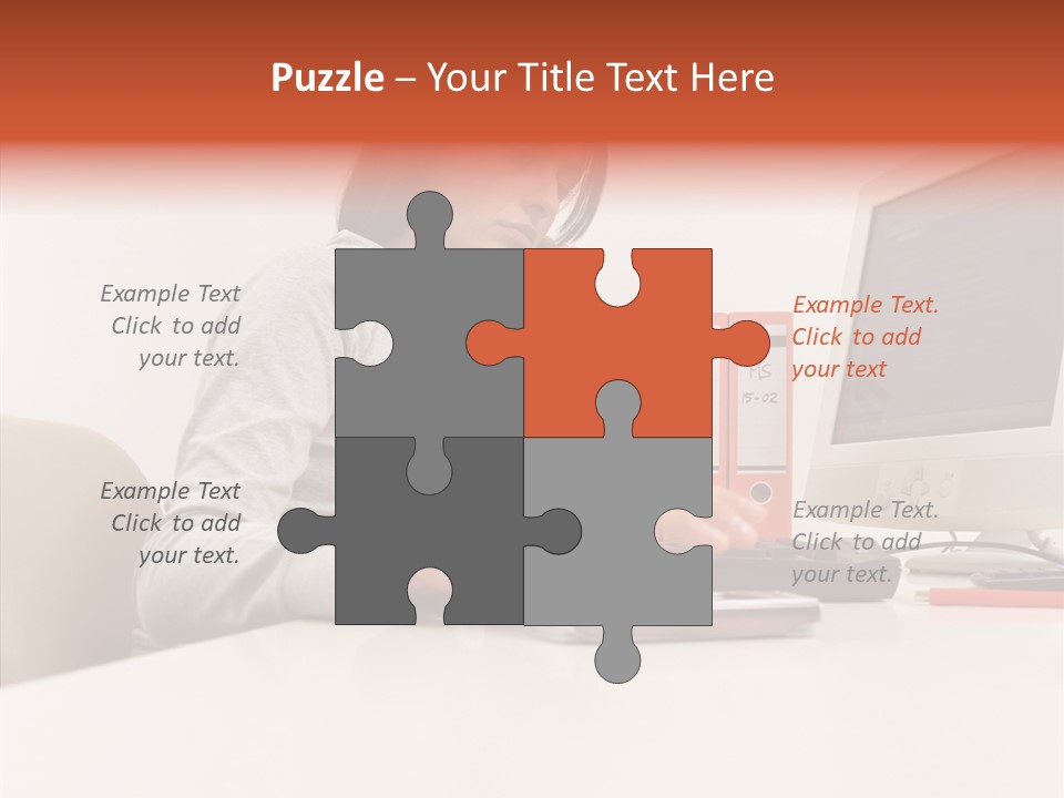 Businesswoman Using Computer PowerPoint Template