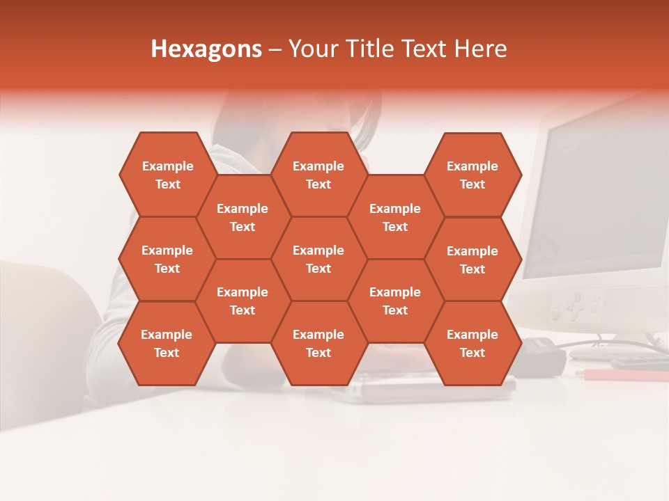 Businesswoman Using Computer PowerPoint Template