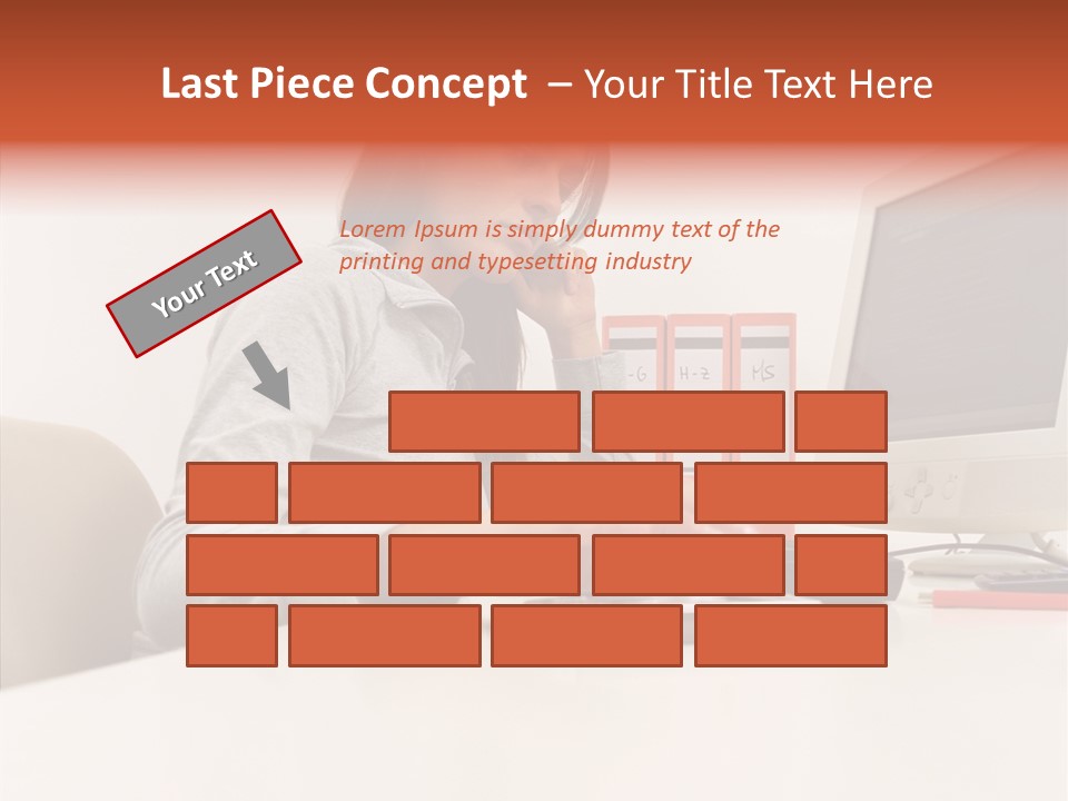 Businesswoman Using Computer PowerPoint Template