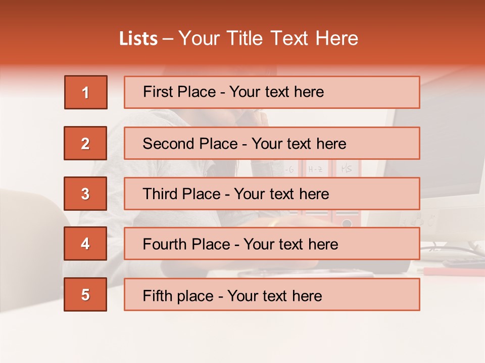 Businesswoman Using Computer PowerPoint Template