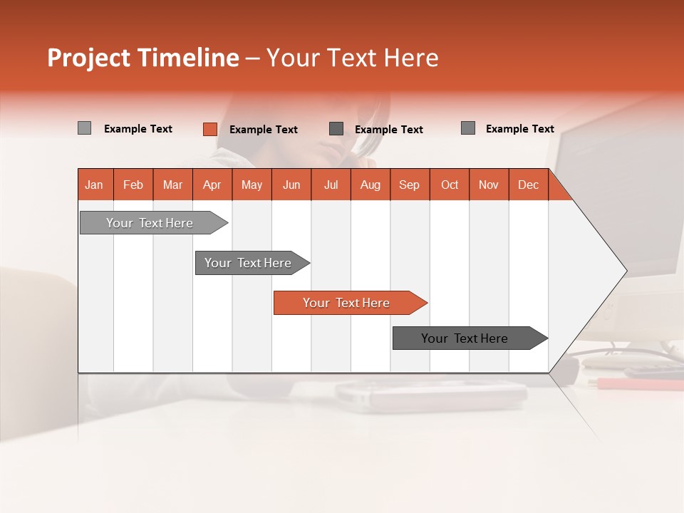 Businesswoman Using Computer PowerPoint Template