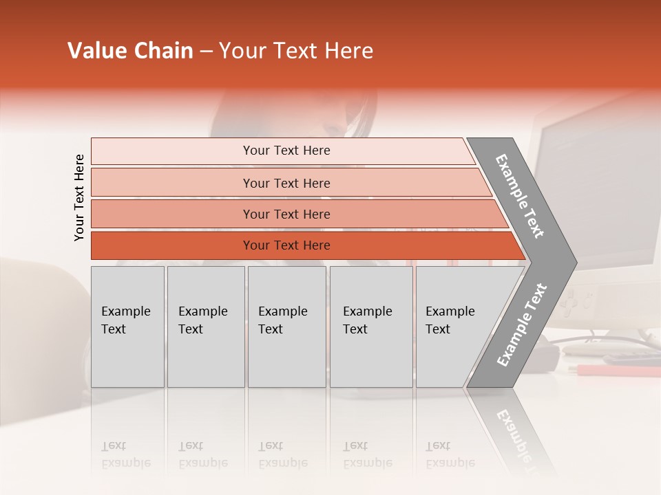 Businesswoman Using Computer PowerPoint Template