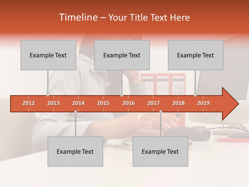 Businesswoman Using Computer PowerPoint Template