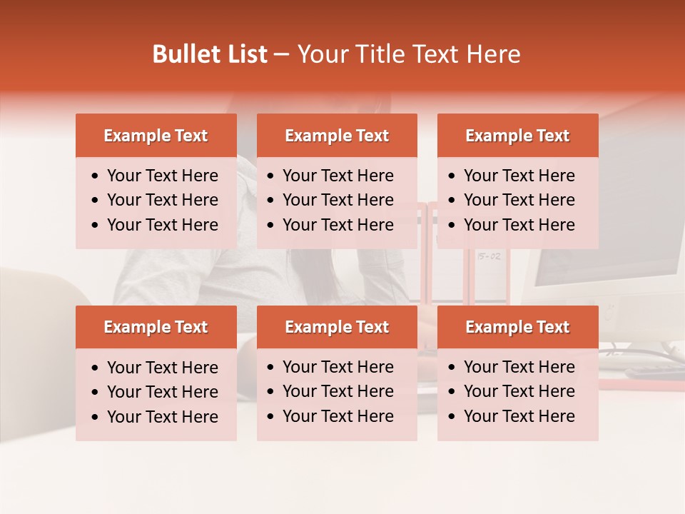 Businesswoman Using Computer PowerPoint Template