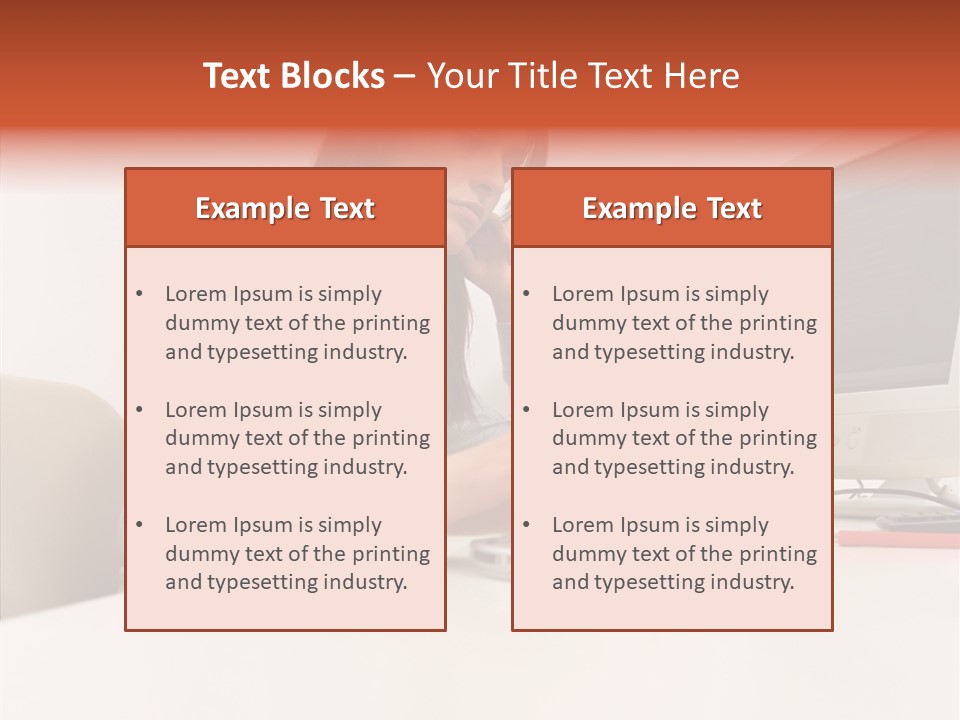 Businesswoman Using Computer PowerPoint Template