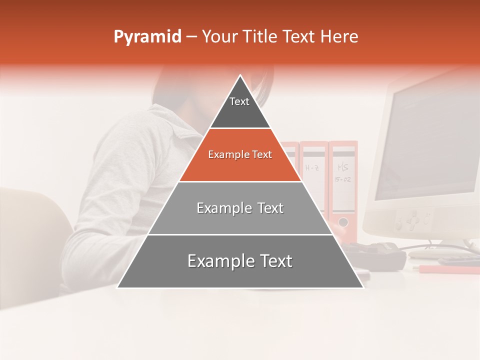 Businesswoman Using Computer PowerPoint Template