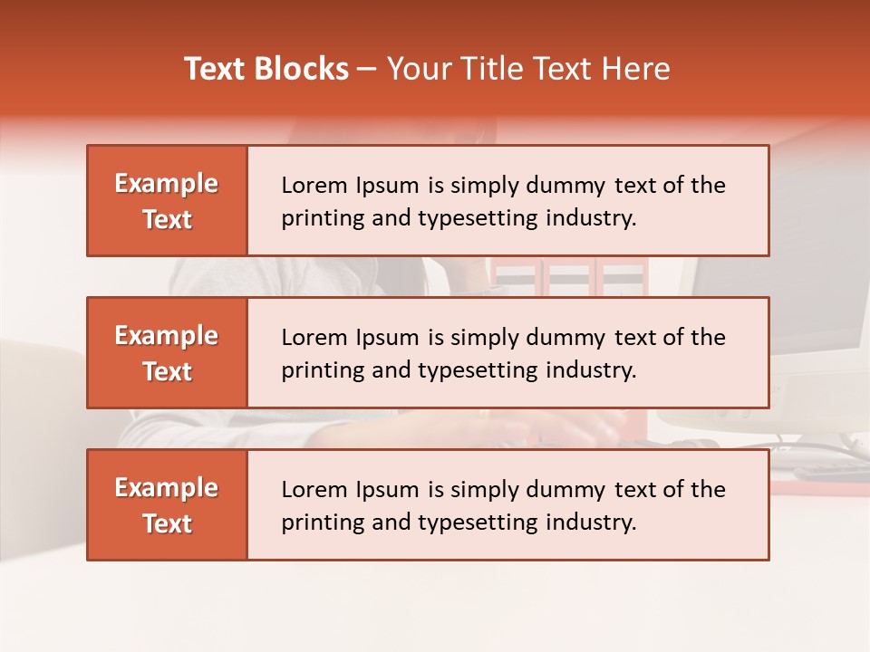 Businesswoman Using Computer PowerPoint Template