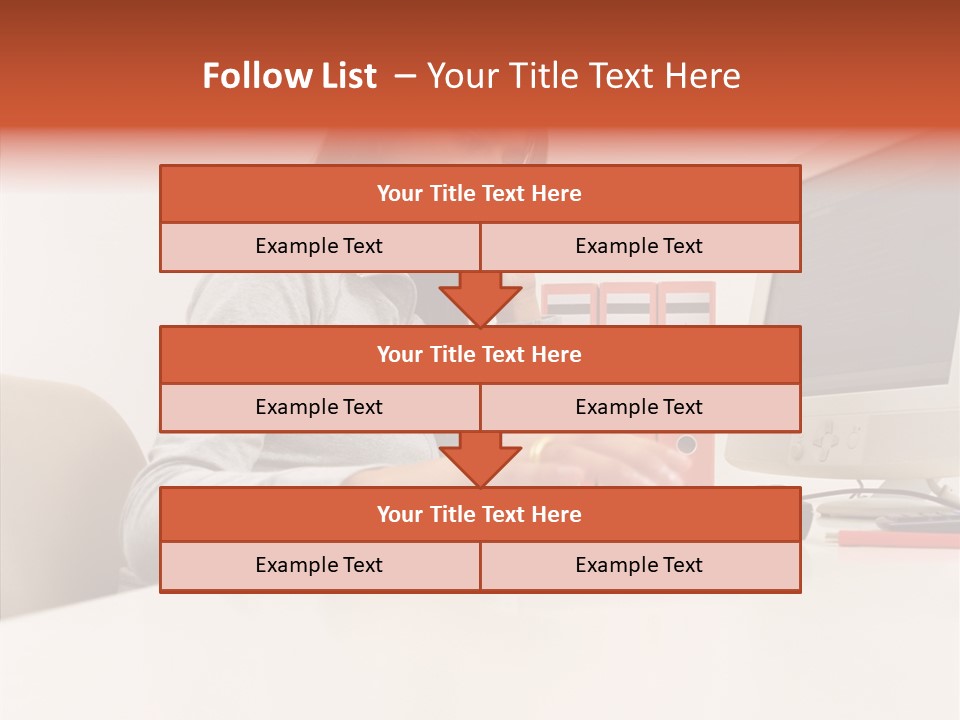 Businesswoman Using Computer PowerPoint Template