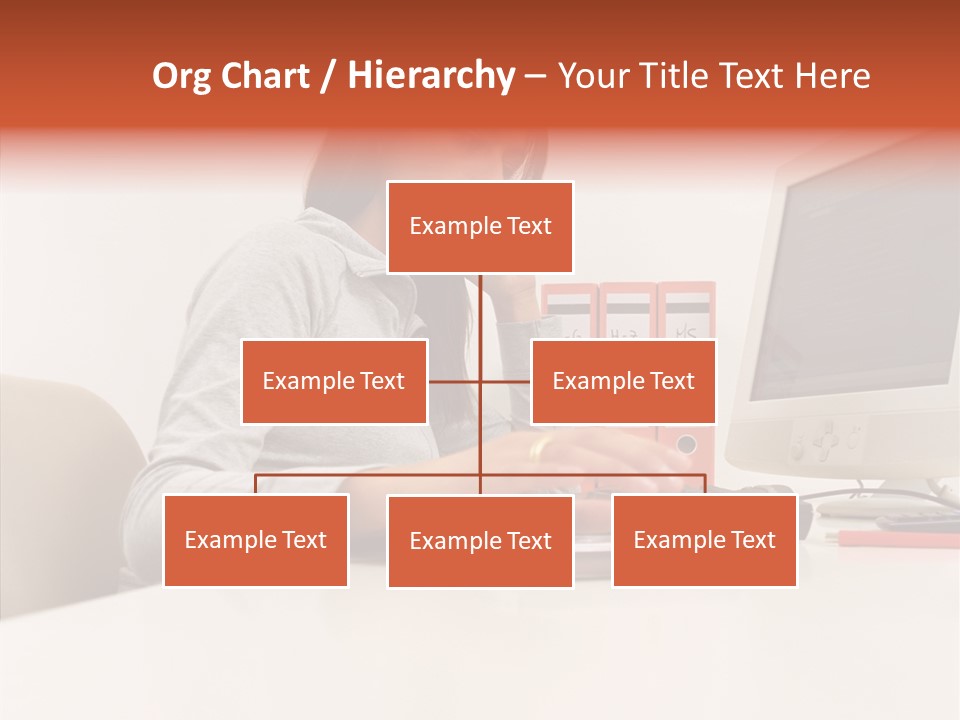 Businesswoman Using Computer PowerPoint Template