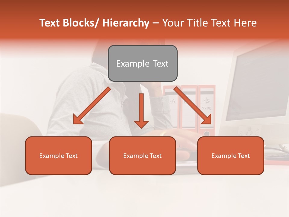 Businesswoman Using Computer PowerPoint Template