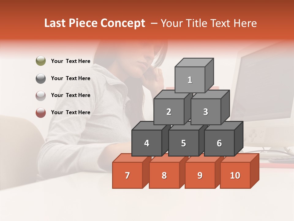 Businesswoman Using Computer PowerPoint Template