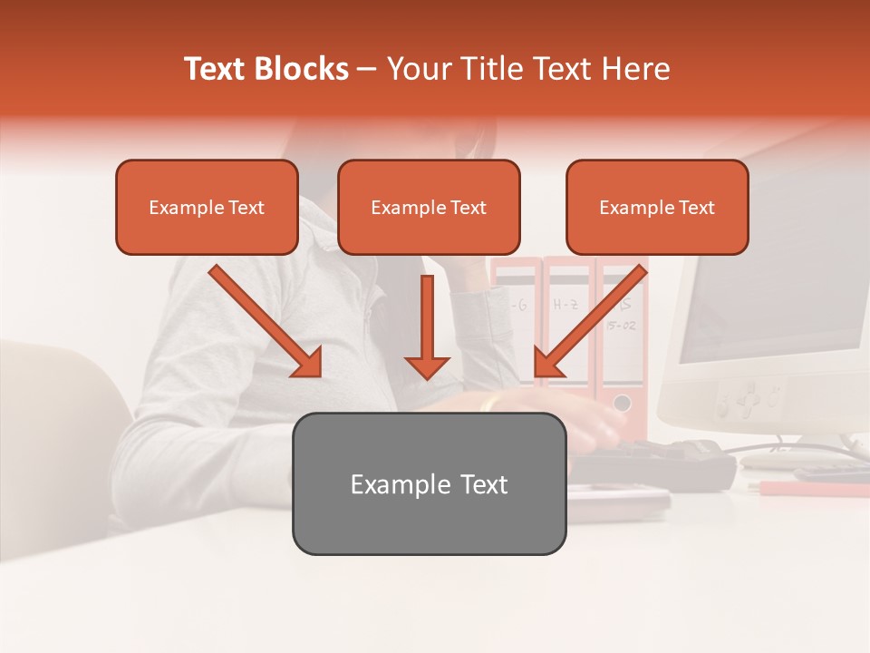 Businesswoman Using Computer PowerPoint Template