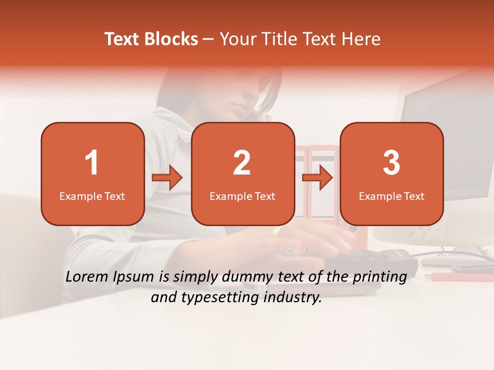 Businesswoman Using Computer PowerPoint Template