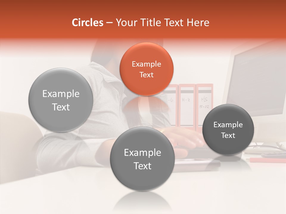 Businesswoman Using Computer PowerPoint Template