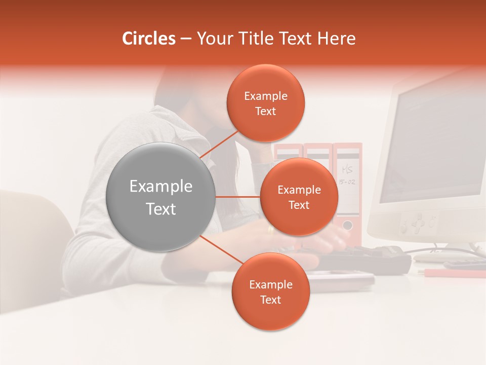 Businesswoman Using Computer PowerPoint Template