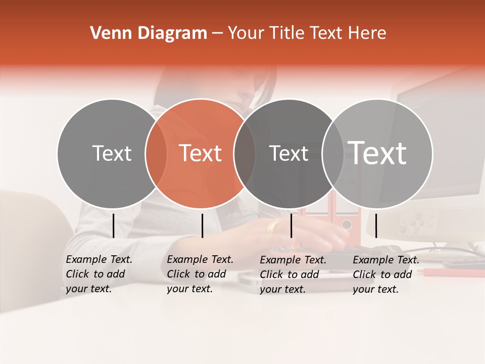 Businesswoman Using Computer PowerPoint Template