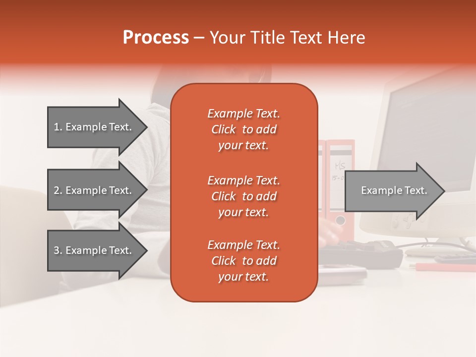 Businesswoman Using Computer PowerPoint Template