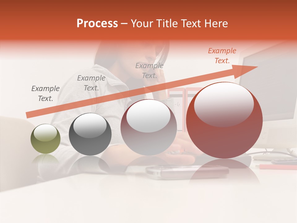 Businesswoman Using Computer PowerPoint Template