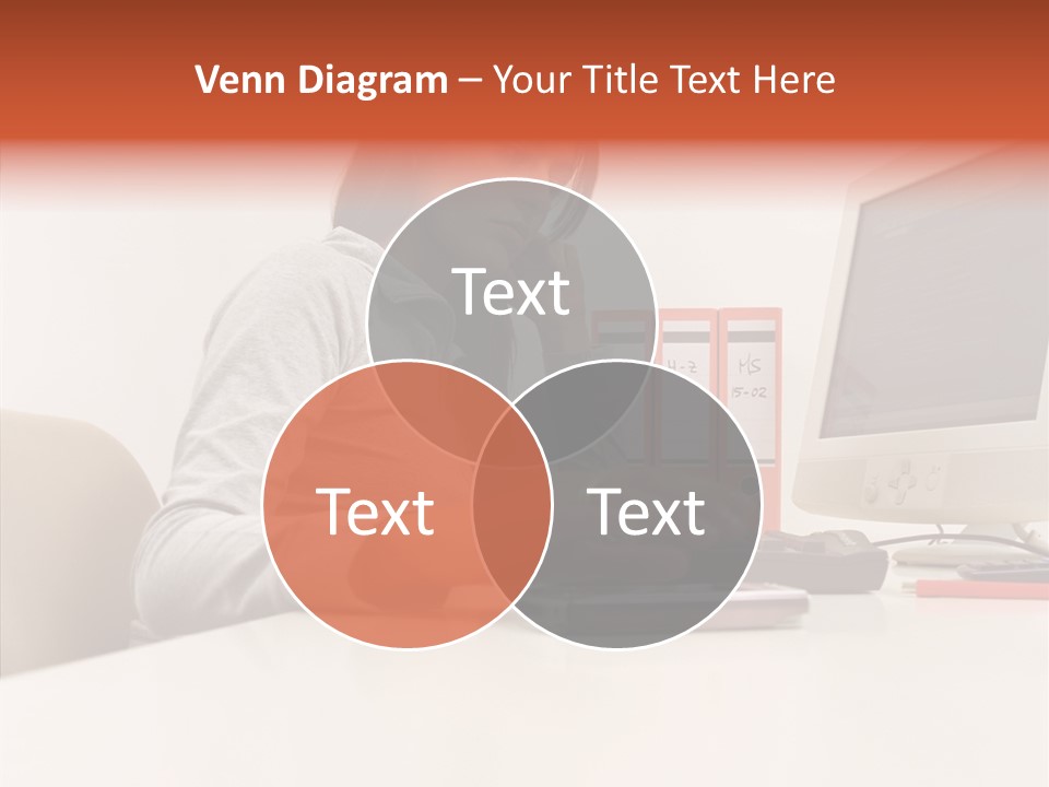 Businesswoman Using Computer PowerPoint Template