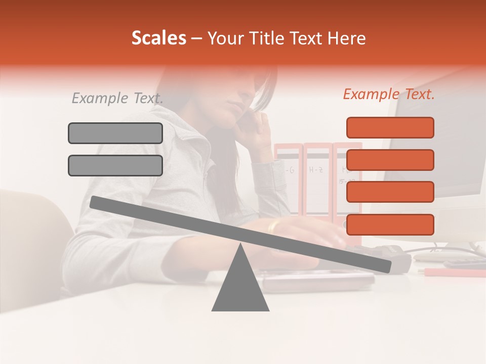 Businesswoman Using Computer PowerPoint Template