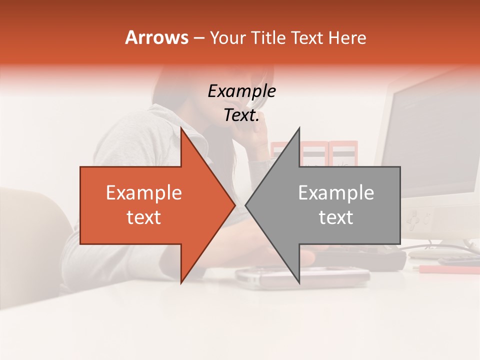 Businesswoman Using Computer PowerPoint Template