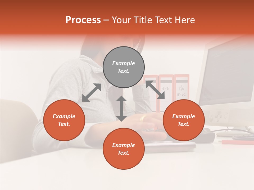 Businesswoman Using Computer PowerPoint Template