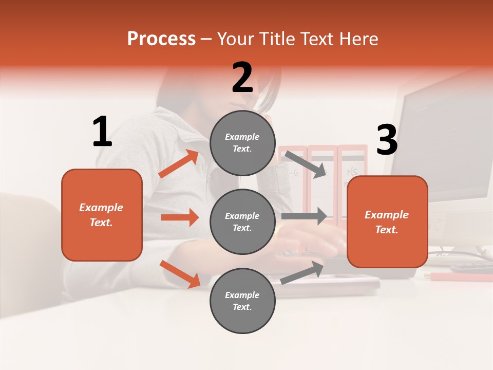 Businesswoman Using Computer PowerPoint Template