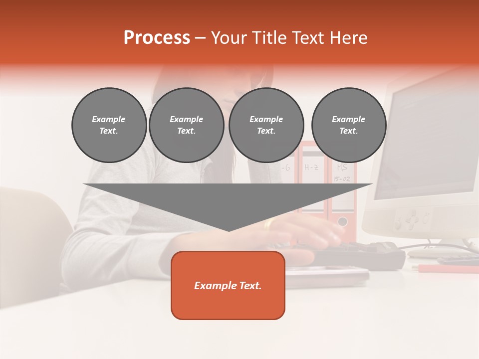 Businesswoman Using Computer PowerPoint Template