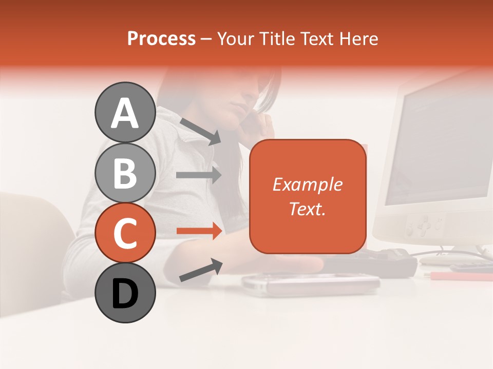 Businesswoman Using Computer PowerPoint Template