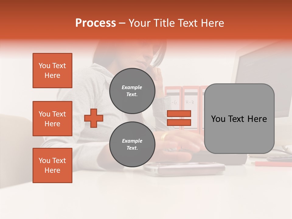 Businesswoman Using Computer PowerPoint Template