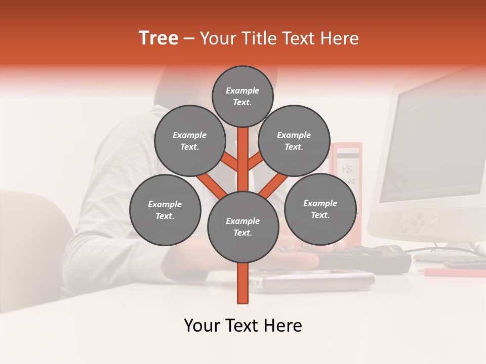 Businesswoman Using Computer PowerPoint Template