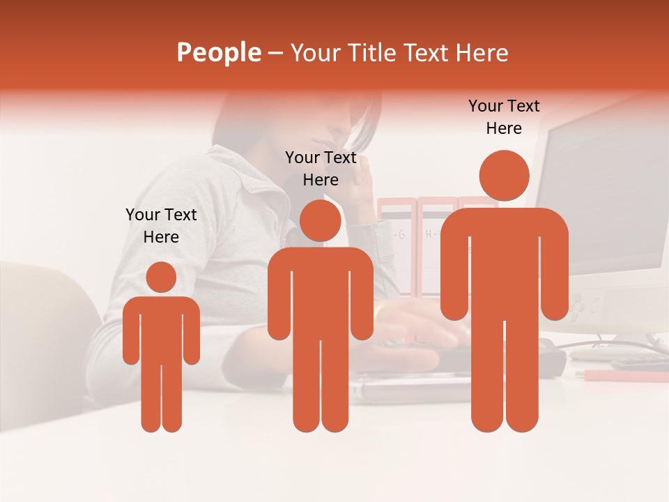 Businesswoman Using Computer PowerPoint Template