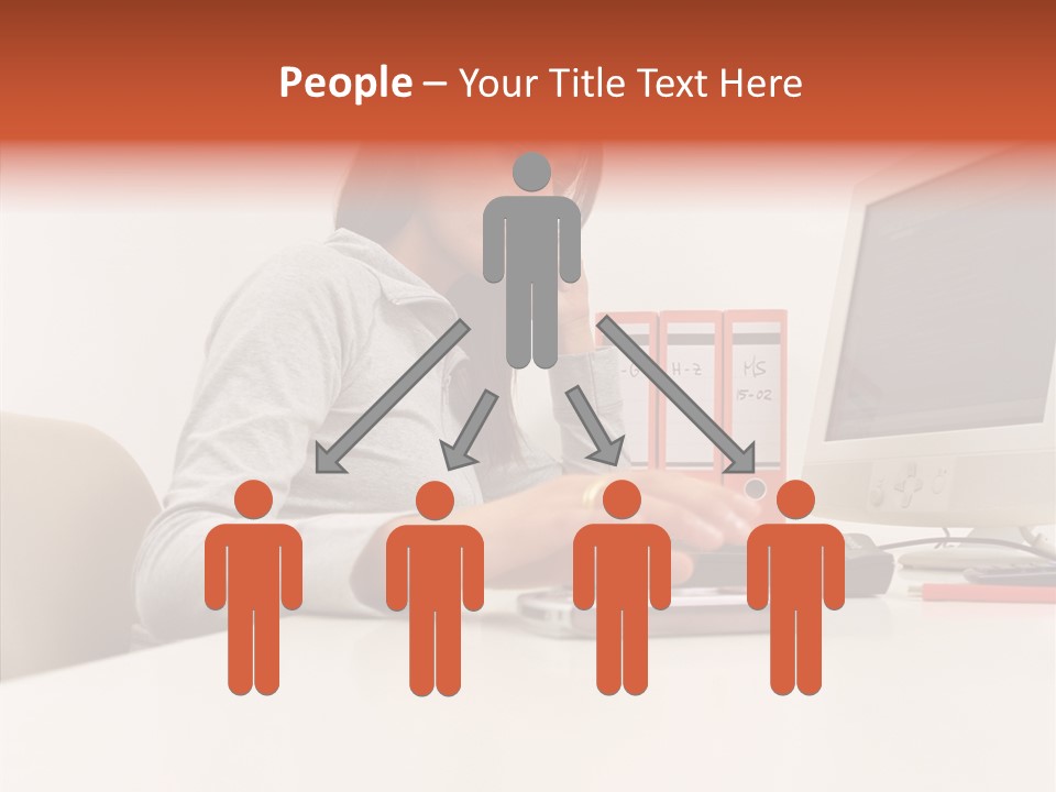 Businesswoman Using Computer PowerPoint Template