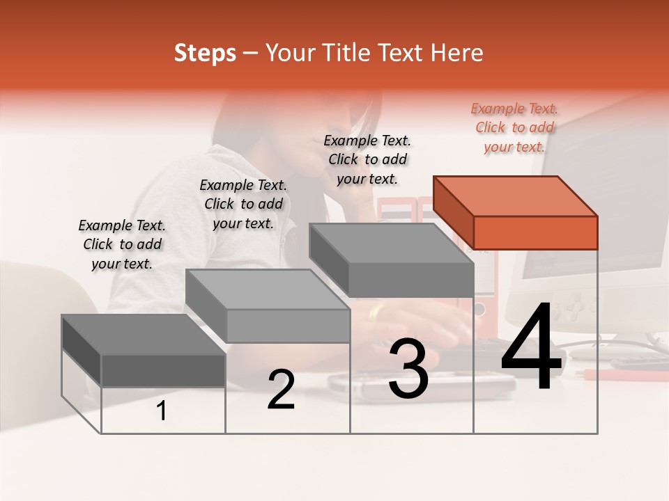 Businesswoman Using Computer PowerPoint Template
