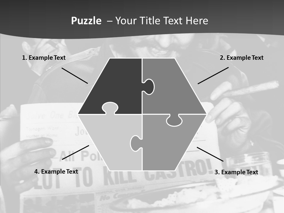 Fidel Castro Shows Clipping Newspapers PowerPoint Template