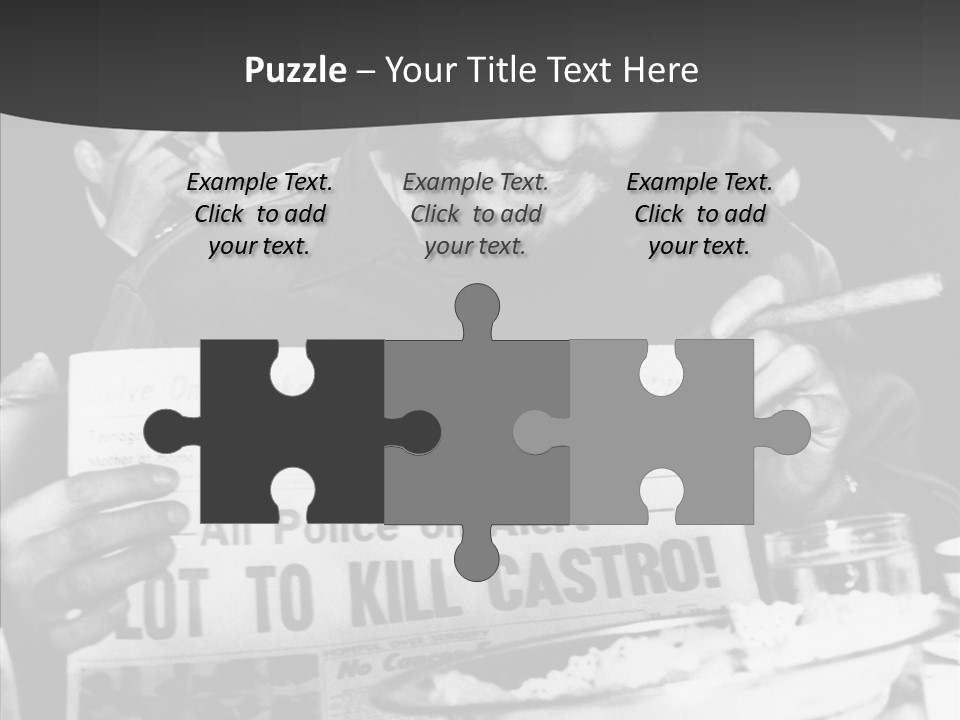 Fidel Castro Shows Clipping Newspapers PowerPoint Template