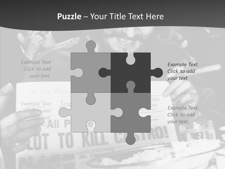 Fidel Castro Shows Clipping Newspapers PowerPoint Template