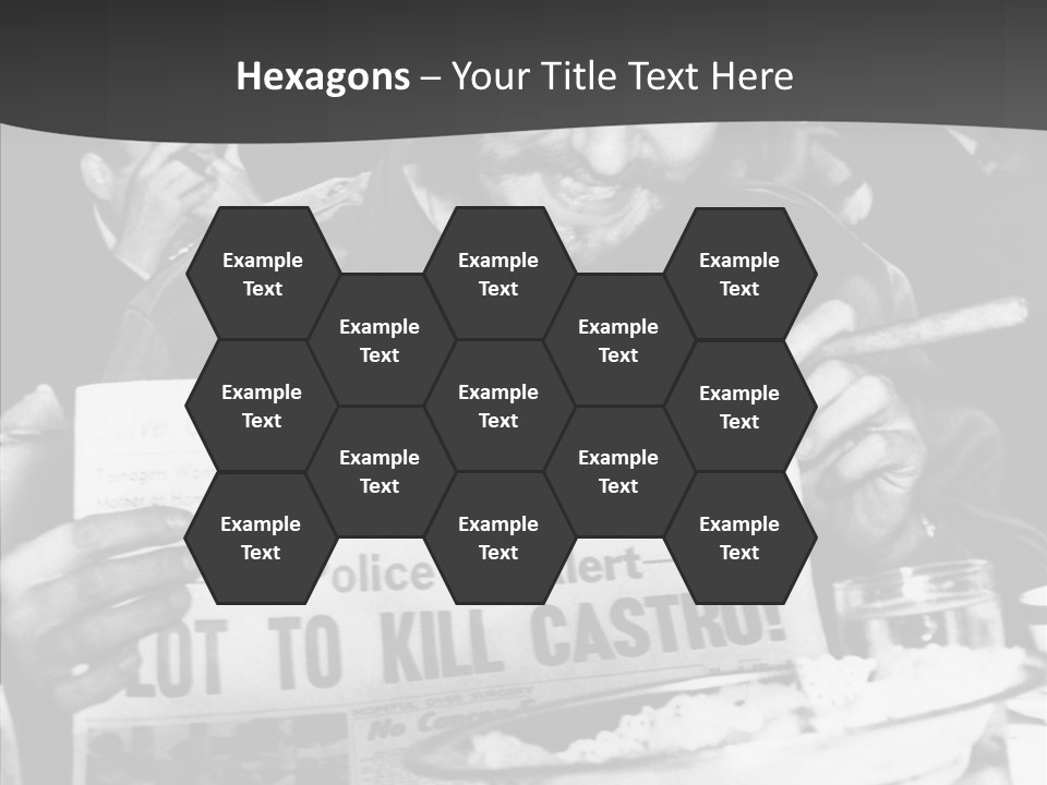 Fidel Castro Shows Clipping Newspapers PowerPoint Template