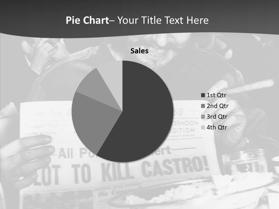 Fidel Castro Shows Clipping Newspapers PowerPoint Template