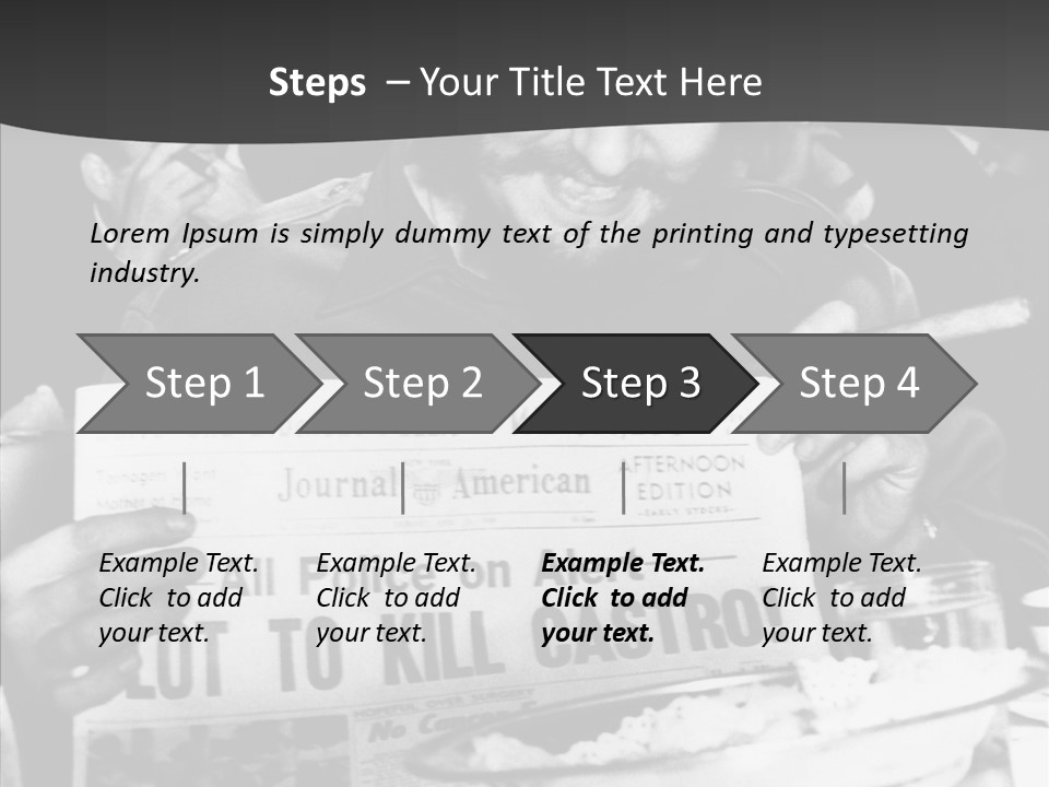 Fidel Castro Shows Clipping Newspapers PowerPoint Template
