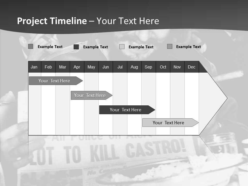 Fidel Castro Shows Clipping Newspapers PowerPoint Template
