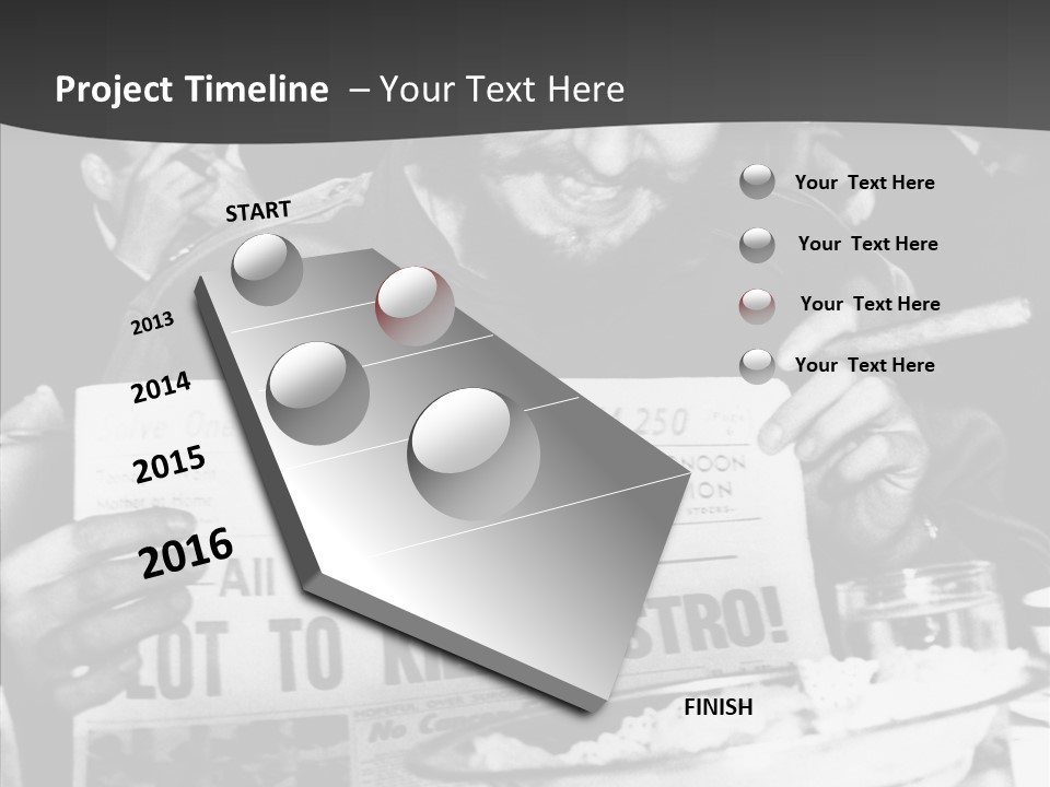 Fidel Castro Shows Clipping Newspapers PowerPoint Template