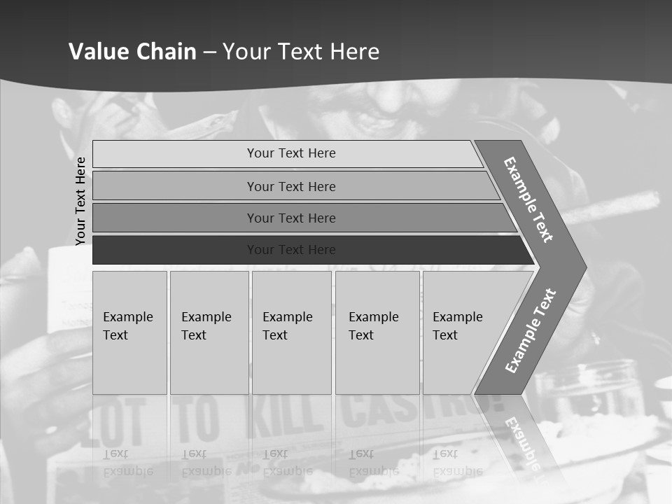 Fidel Castro Shows Clipping Newspapers PowerPoint Template
