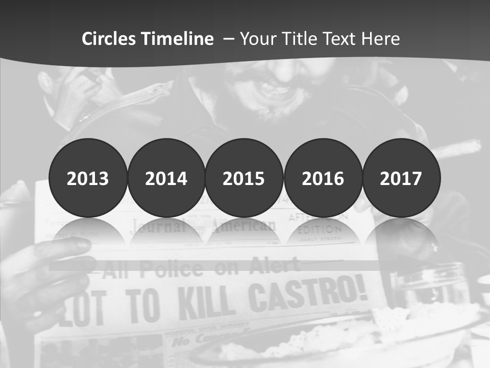 Fidel Castro Shows Clipping Newspapers PowerPoint Template