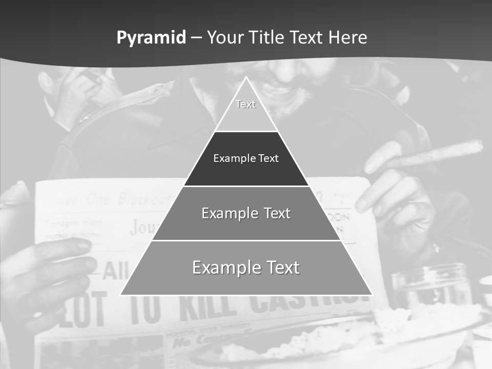 Fidel Castro Shows Clipping Newspapers PowerPoint Template