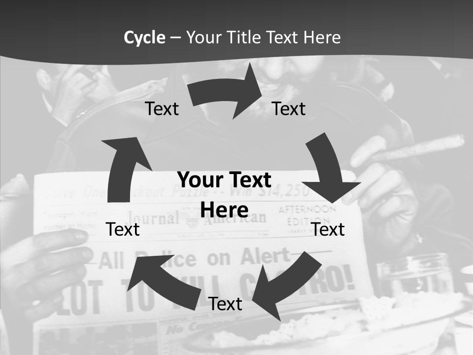 Fidel Castro Shows Clipping Newspapers PowerPoint Template
