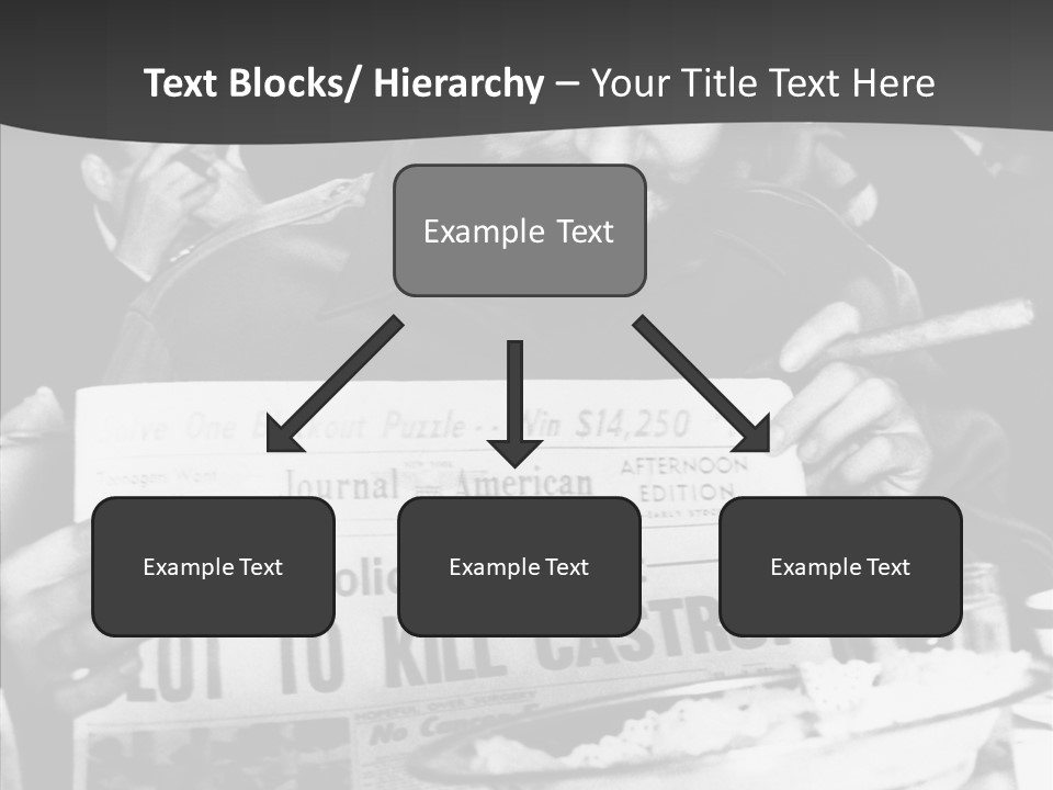 Fidel Castro Shows Clipping Newspapers PowerPoint Template
